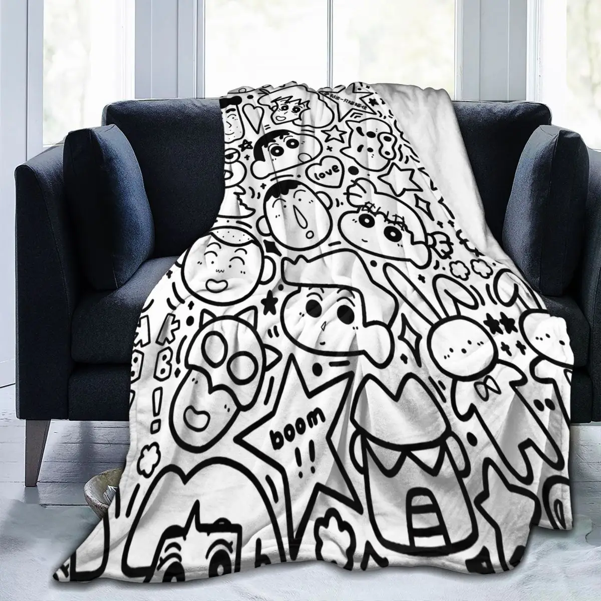 Crayon Shin-chan Kawaii Miniso Blankets Quality Warm Soft Throw Blanket Spring Girls Boys Couch Bed Funny Bedspread