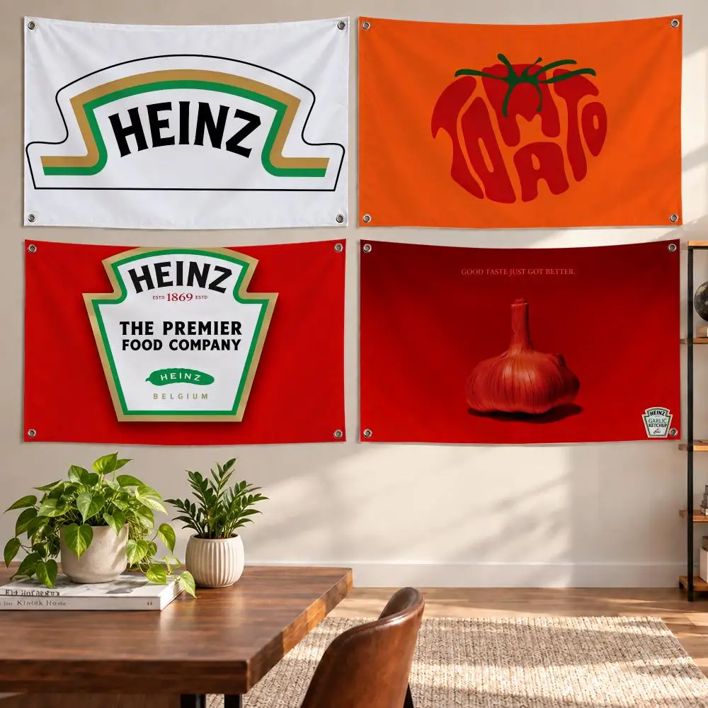 Beautiful Beautiful H-Heinz Tomato Ketchup Design Flags Aesthetic Wall Tapestry Printed Wall Hanging Living Room Party Outdoor Decor - Aliexpress Deal