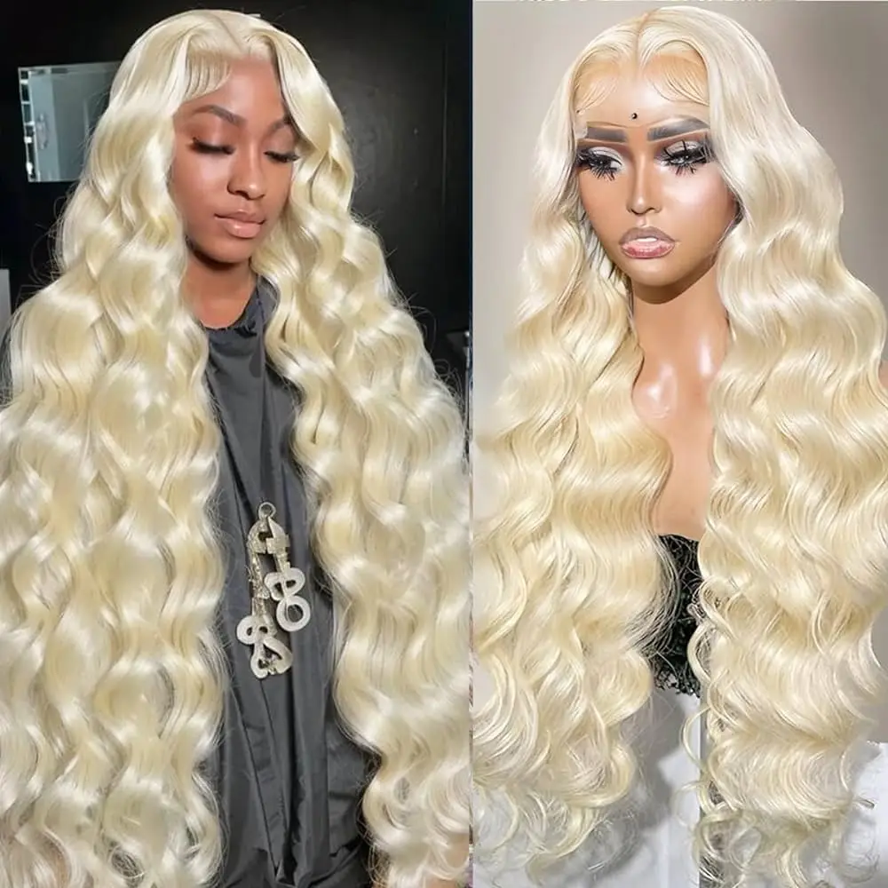 

613 Honey Blonde Color Wig HD Transparent Body Wave 13x6 Frontal Human Hair Wig For Women 13x4 Lace Front Wig 28 30Inch