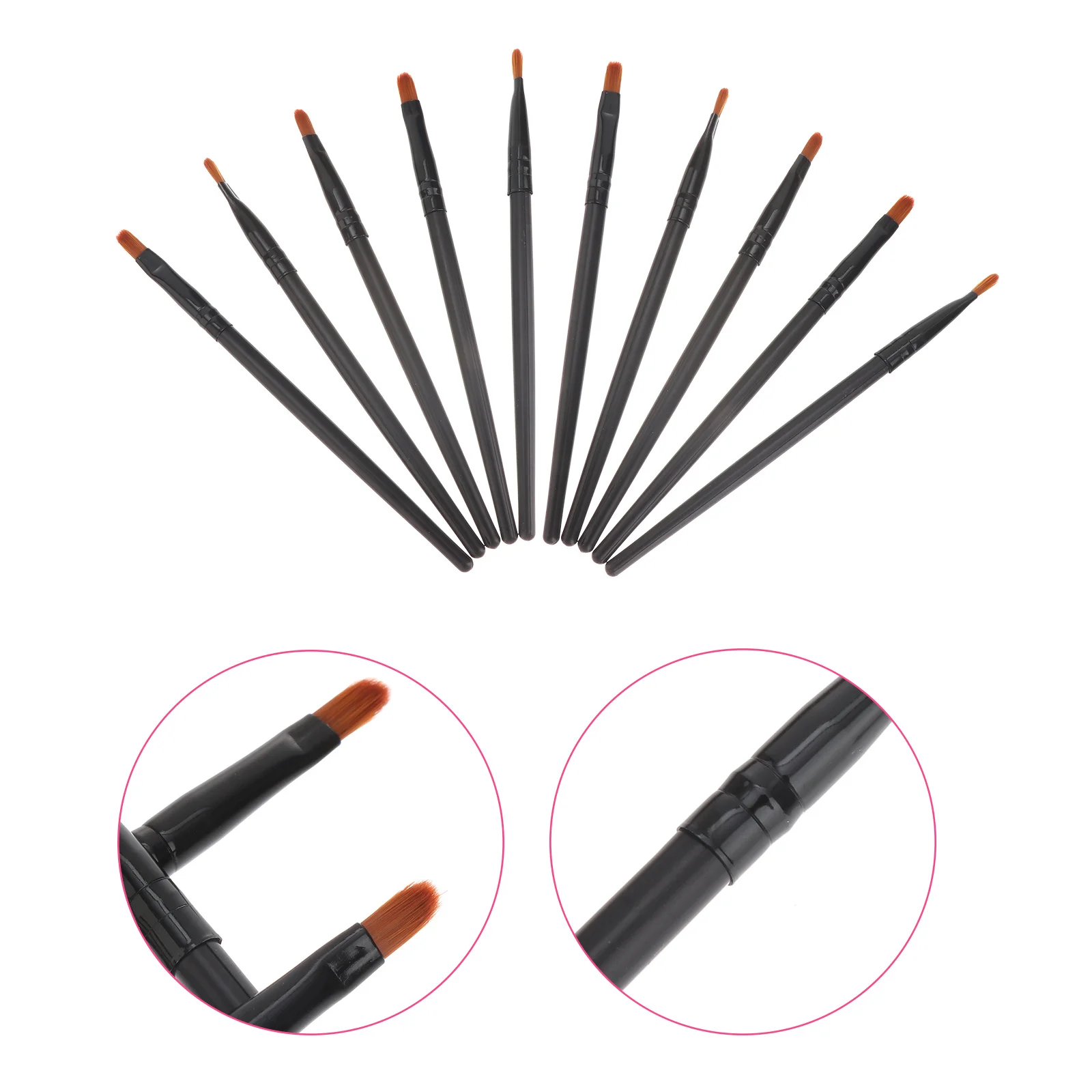 

10Pcs Brush Set Wooden Handle Fine Fiber for Eye Makeup Eyeshadow Applicator Daily Professional Use Beauty Supply