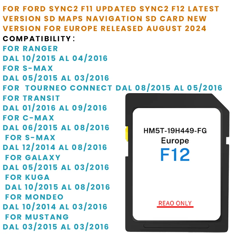 2024/2025 EUROPA+UK GPS SD CARD FOR FORD SYNC2 F12-  CON AUTOVELOX UPDATE LATEST VERSION
