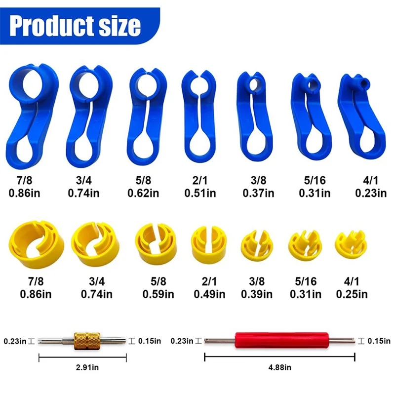 7/16PCS Automotive Fuel Line Disconnect Kit, Automotive Air Conditioning and Oil Line Quick Disconnect and Disassembly Tool