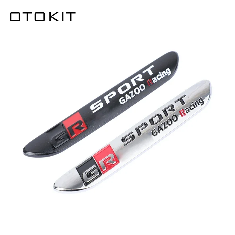 OTOKIT For Toyota GR Sport Gazoo Racing Logo Side Fender Emblem Rear Trunk Badge Sticker Corolla Camry Sienna Prius RAV4 CHR
