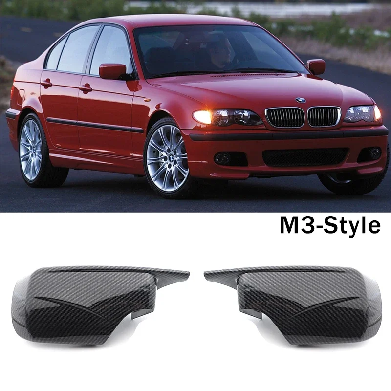 

1Pair Rearview Side Mirror Cover 51168238375 51168238376 For BMW E46 E39 320i 323i 325i 328i 330i 525i 528i 530i 540i 1996-2005