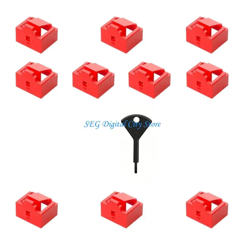 U75B 10Pcs RJ45 Connectors Networking Port Blockers With Exclusive For Networking Devices