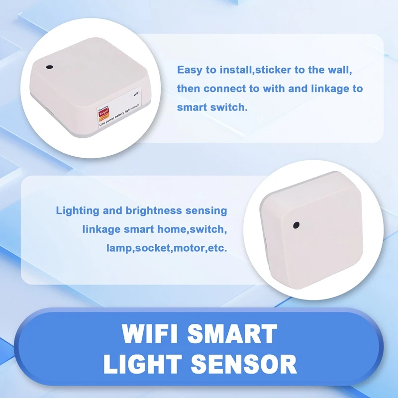 BAAD Tuya Wifi مستشعر الضوء الذكي الذي يعمل بالبطارية، ضوء المنزل الذكي، كاشف ذكي، جهاز التحكم الآلي للستارة