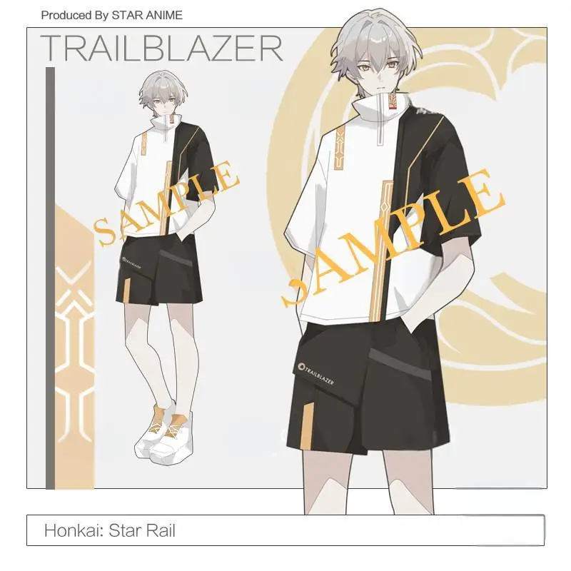 Honkai Star Rail Trailblazer Caelus Cosplay T-Shirt and Shorts Tops Pants Set Costume Short Sleeve Summer Streetwear Sportwear