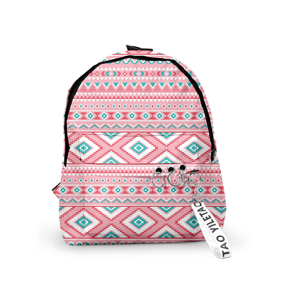 

Trendy Popular Aztec Backpacks Boys/Girls pupil School Bags 3D Print Keychains Oxford Waterproof Cute Small Backpacks