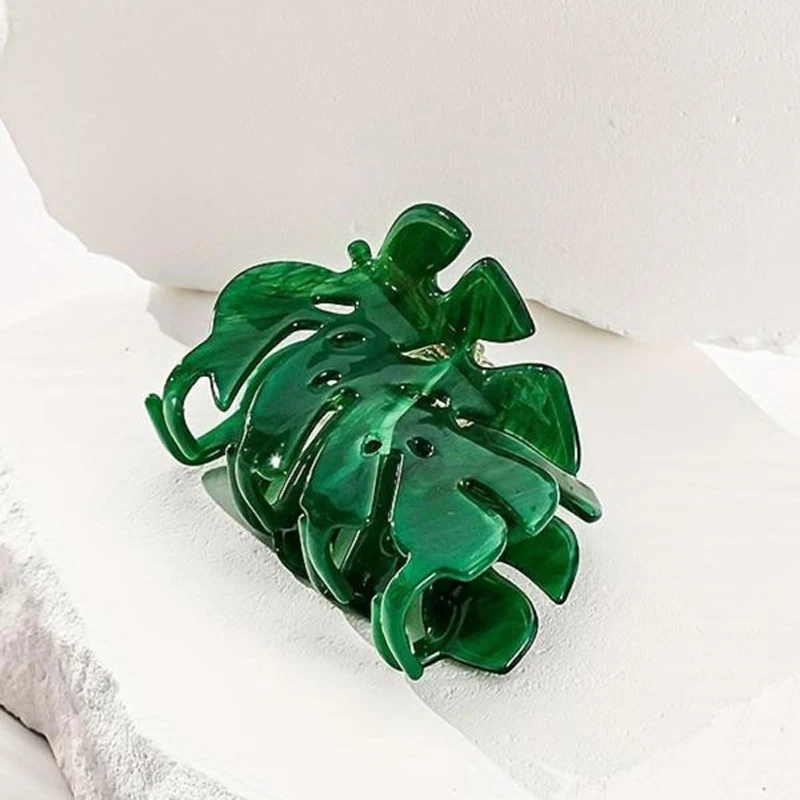

Women's Claw Clip New Hair Grabs Harajuku Hair Accessories Fashion Simple Casual Versatile Acetic Green Leaves Personalized Acid