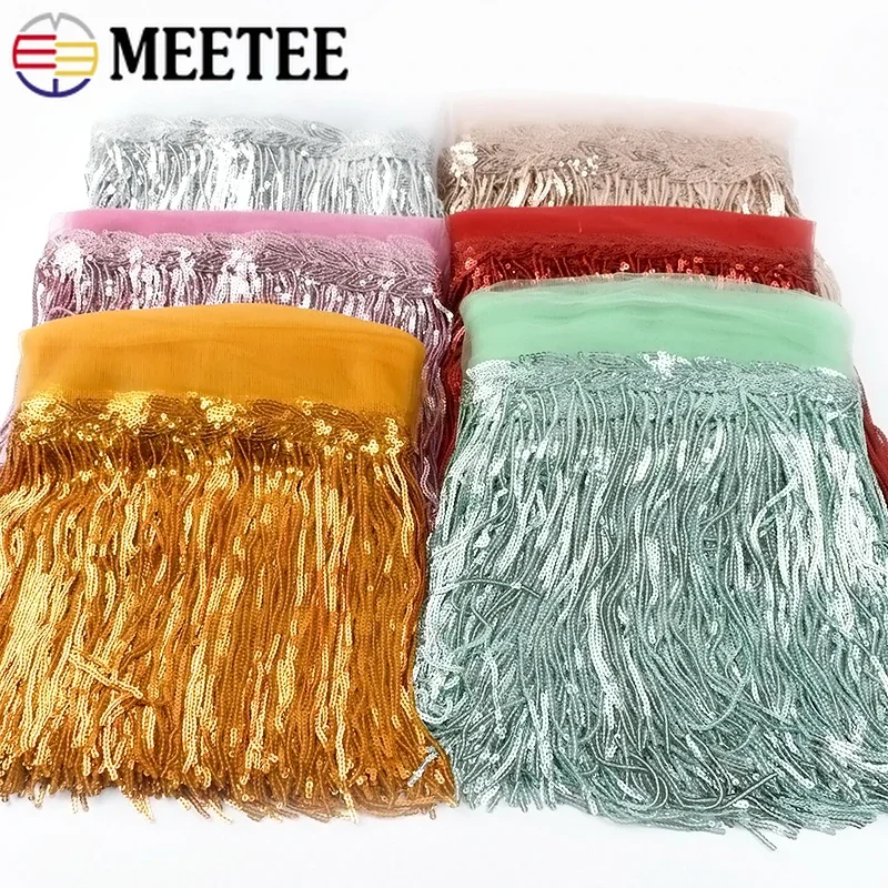 1/2/3/4/5Yards 18cm Sequin Fringe Ribbon Tassel Lace Trim Handmade Trimming for Dress Garment Decoration DIY Sewing Accessories