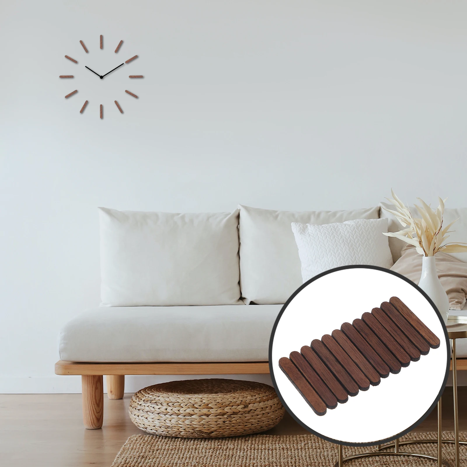 

12 Pcs Minimalist Wooden Clock Hour Marker DIY Craft Wall Clock Decoration