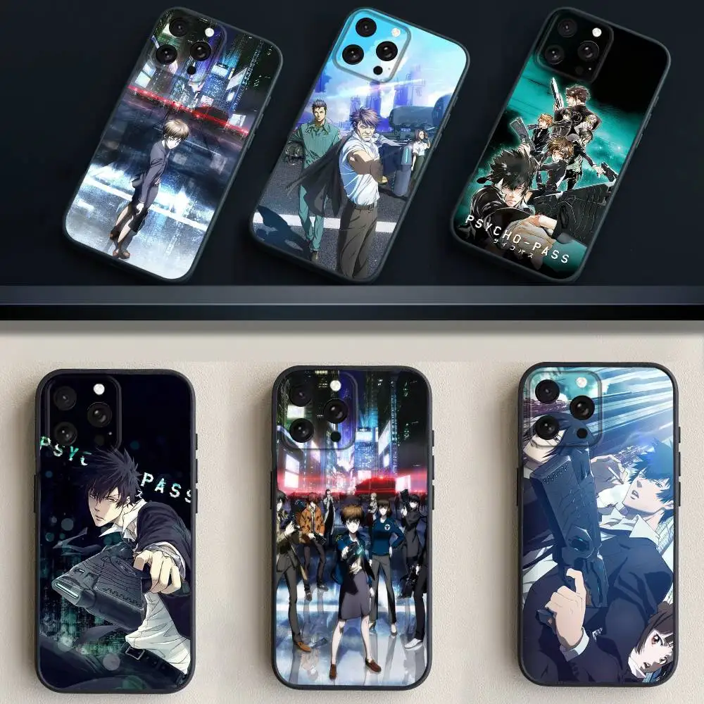 

P-Psycho-Pass Phone Case For iPhone 17,16,15,14,13,12,11 Plus,Pro Max,XS,X,XR,SE,Mini,8,7,Soft Silicone Black Cover