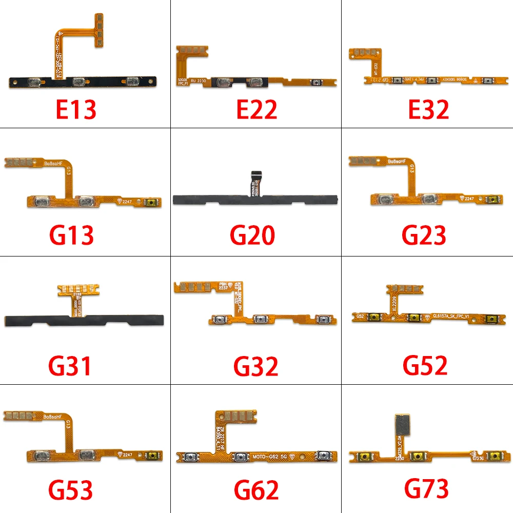 For Moto E13 E22 E32 G13 G20 G23 G31 G32 G50 5G G52 G53 G62 G73 G82 Power On Off Button Volume Switch Key Control Flex Cable