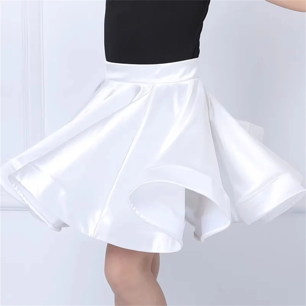 Summer Silk fabric Latin Dance Children's Skirt  new Children's pink performance skirt with large swing