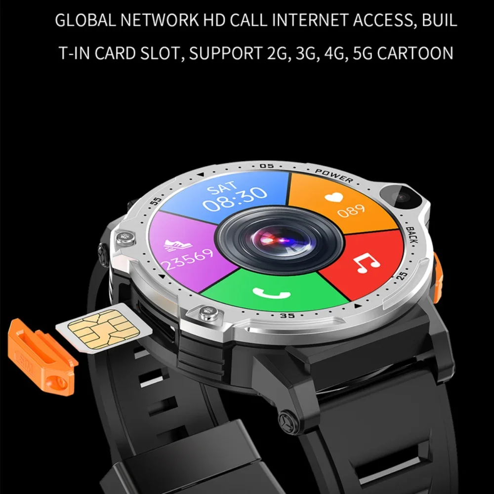 4G Smart Watch Men Women SIM Card HD Dual Camera GPS WiFi 1.54\'\' HD Fitness Tracker Sports Watch Andriod GPS Google Play Music