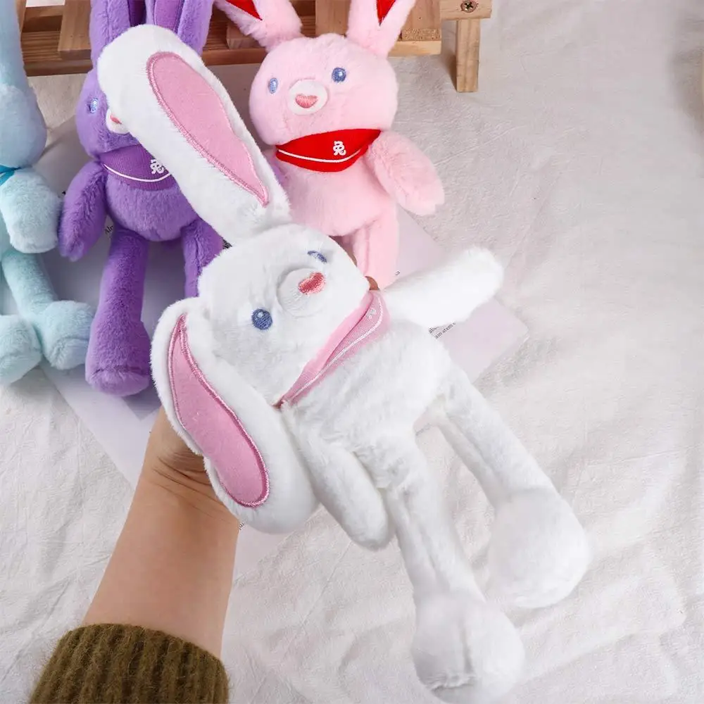 Plush Pendant Backpack Pendant Bag Accessories Stuffed Animal Toys Key Chain Plush Rabbit Keychain Pulling Rabbit Plush Toy