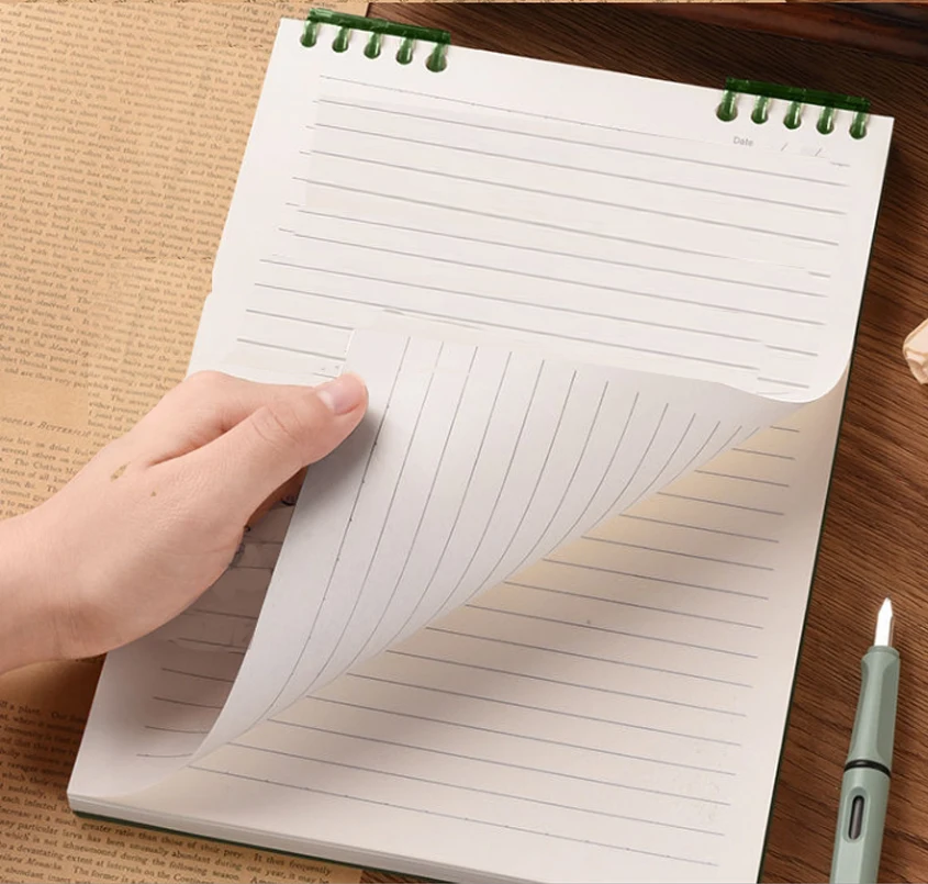 Quaderno A5 da 60 fogli spessi con rilegatura a spirale, quaderni a fogli mobili con pagine di linee per studenti, forniture di cancelleria per ufficio scolastico