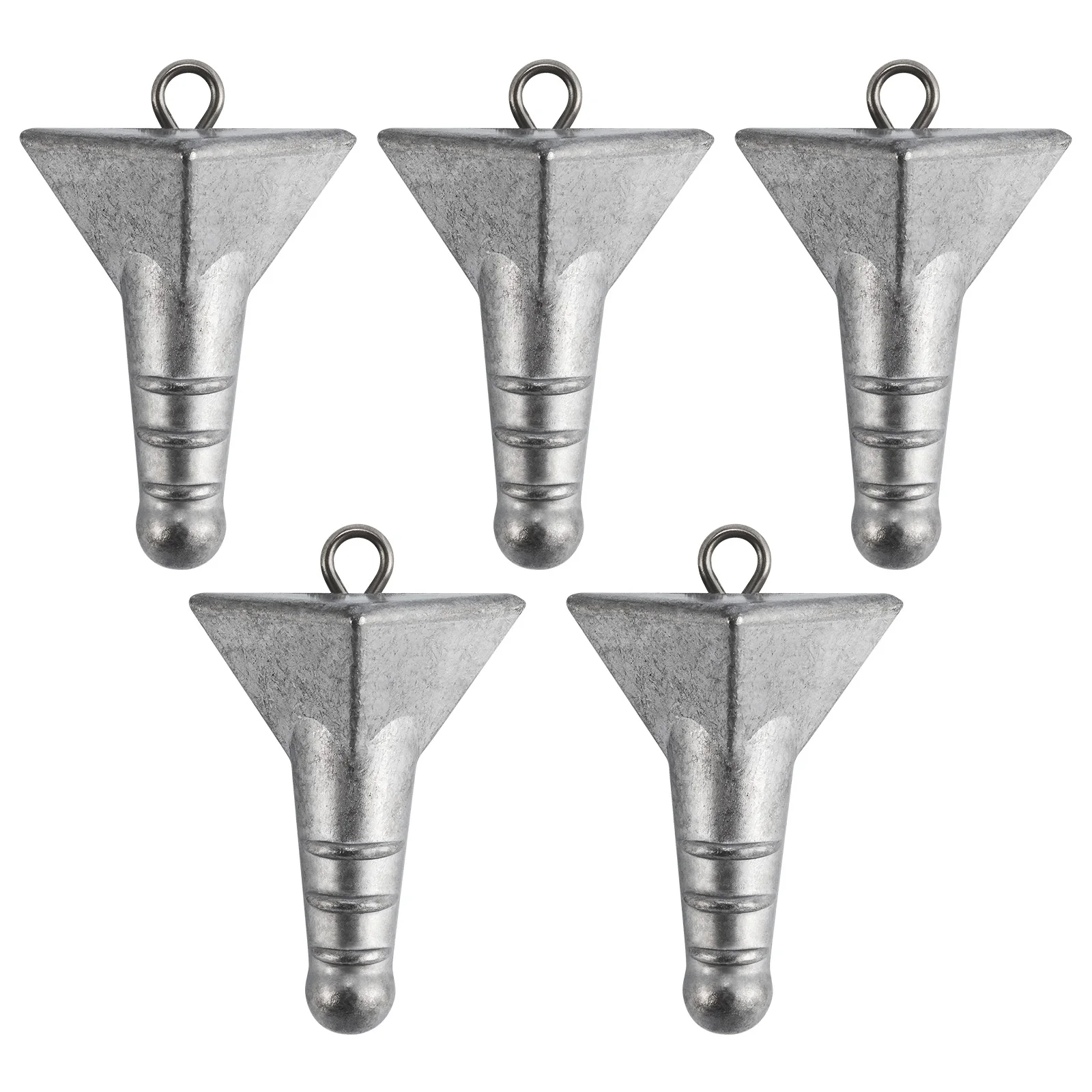 

5pcs Surf Fishing Weight Sinker for Catfish Rig Bottom Holder Pompano Rig Storm Hatteras Pyramid Sinker Long Casting