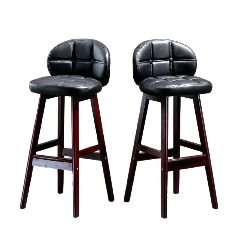 

High Stool Household Chair Solid Wood Bar Chair Light Luxury