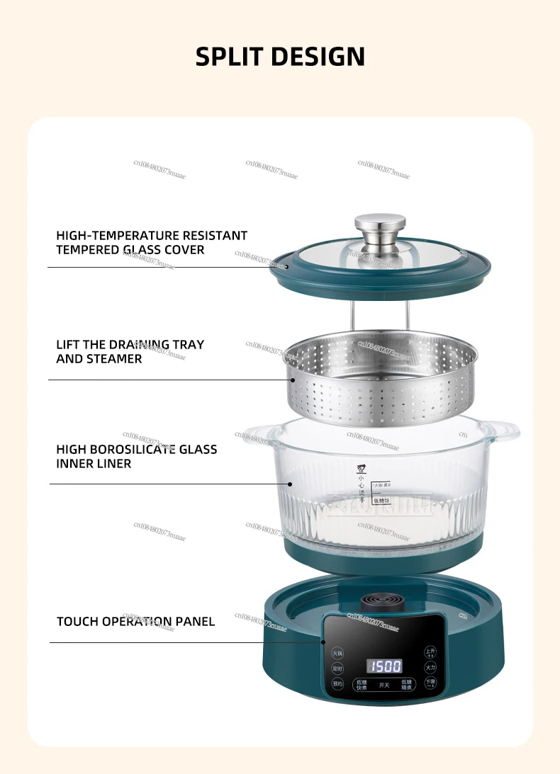 

3L Rice Soup Separation Lifting Electric Hot Pot Sugar-controlled Rice Cooker Household Intelligent Health Pot