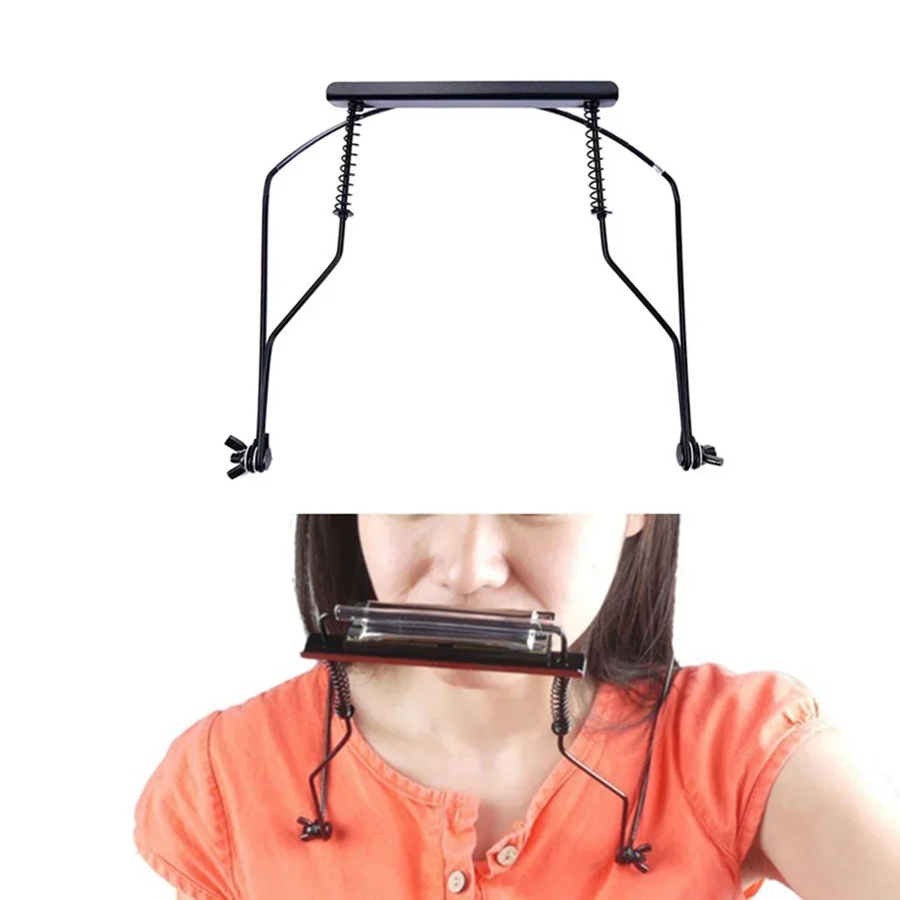 Universal 10 Holes Iron Harmonica Neck Holder  Adjustable Mouth Organ Stand Harmonica Harp Rack