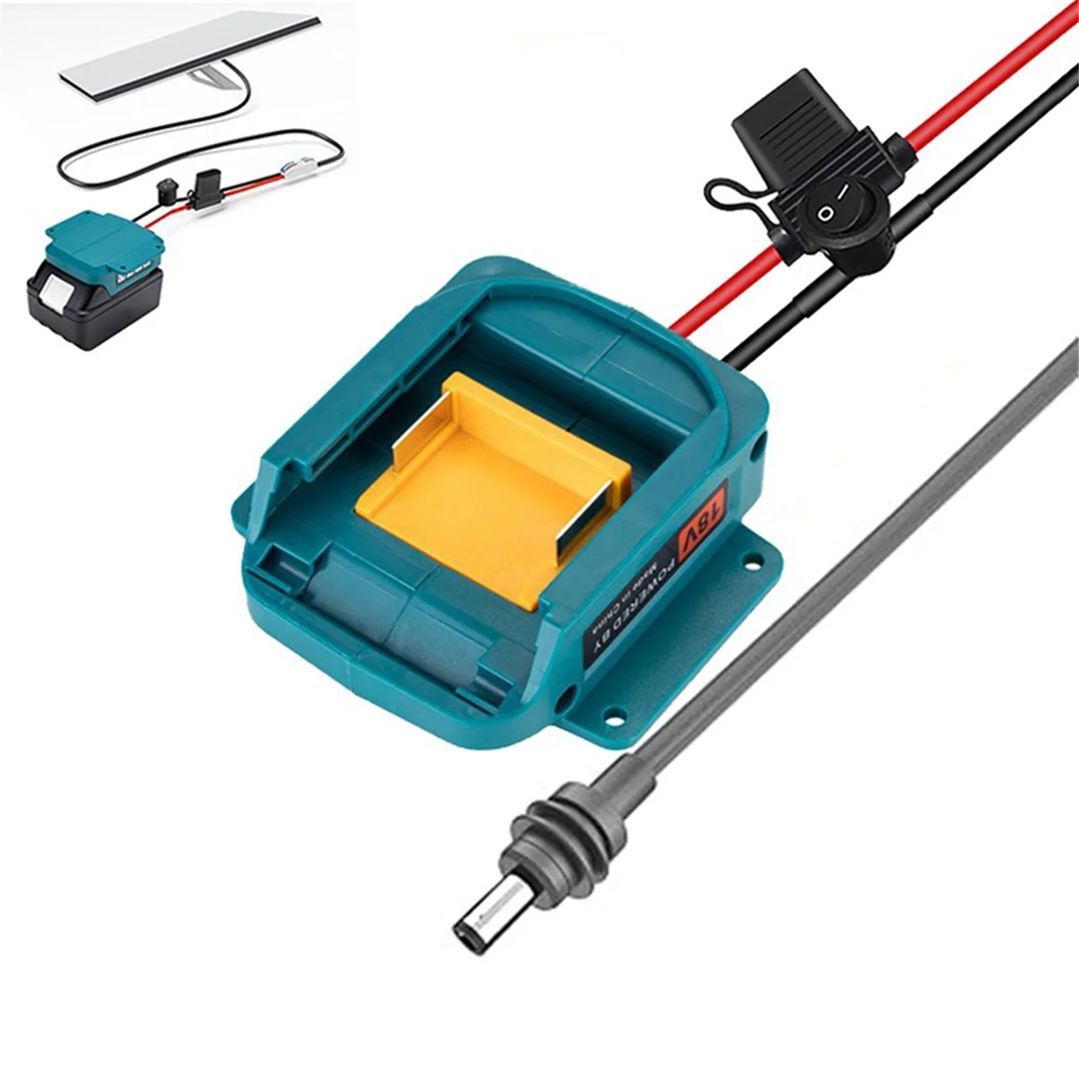 ABJZ لمحول بطارية صغير لكابل طاقة تيار مستمر صغير ببطارية 18 فولت مع 3 صمامات