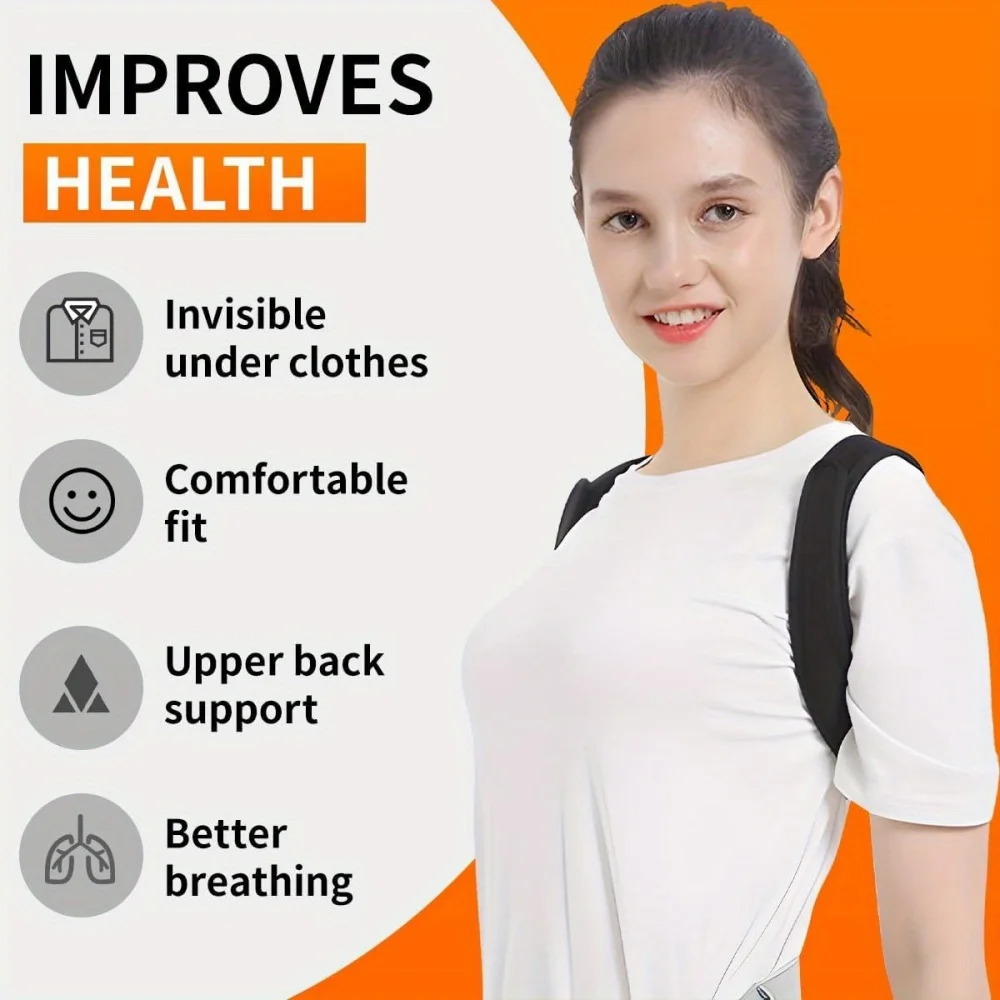 Ergonomic Posture Correction Back Support Belt Adjustable Non Slip Humpback Protection Strap For Improving Daily Sitting Posture