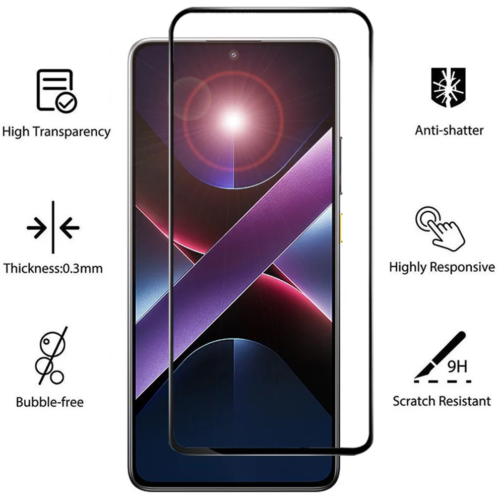 1~4 Pcs, Protective Glass for Poco X7 Pro 5G Tempered Film Pocophone X6 X5 X4 GT X3 NFC Screen Protector Poco X 7 Pro Glass