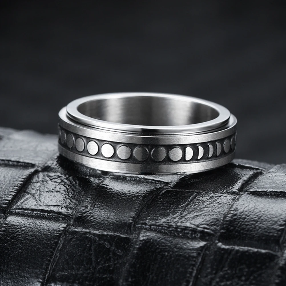 

5 Pcs Titanium Steel Rotating Ring Knuckle Rings Finger Anxiety Fidget Gift Articulated Anti Bead Band
