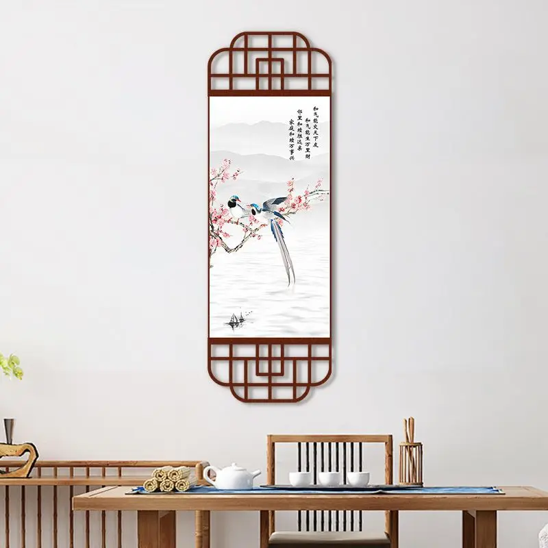 Lucky Magpie Plum Blossom Tapestry Wall Hanging,  Canvas for Corridor Living Room Dining Study House Decor Aesthetic​​
