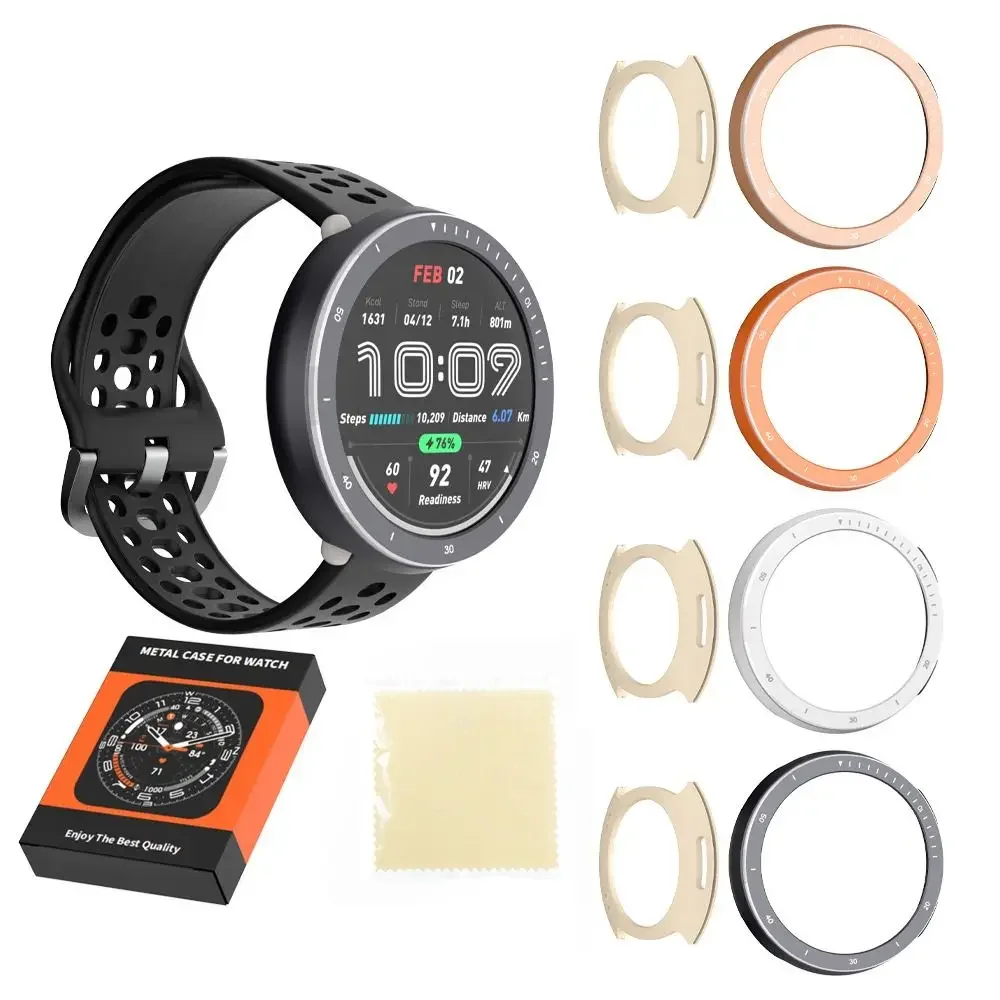 

Replacement Metal Watch Bezel Anti-Scratch Shockproof Watch Case Shell Protective Screen Protector for Amazfit Active 2