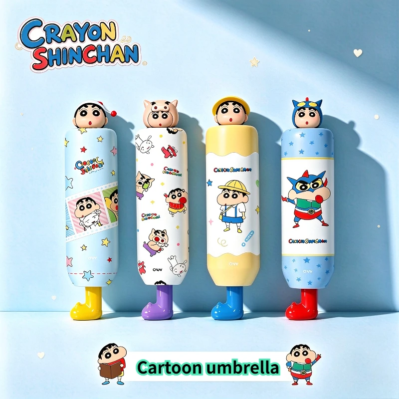 Crayon Shin-chan Cartoon Cute Little Boots Umbrella Student Sunshade and Sunscreen Sun Umbrella Animation Peripheral Wholesale
