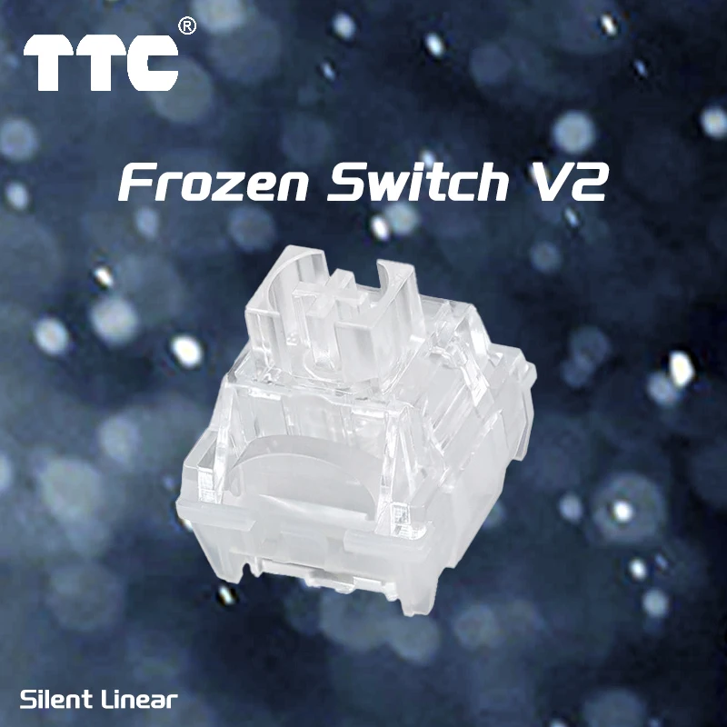 Ttc interruptor congelado v2 teclado mecânico silencioso 3 pinos linear 39gf rgb transparente teclado de jogos personalizado para gamer