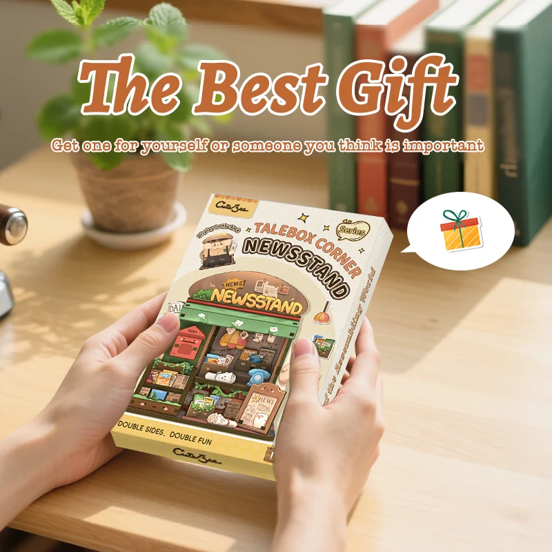 CUTEBEE Mini magasin série bricolage maison Miniature 3D Puzzle en bois jouets à la main maison de poupée Kit pour TaleBox présentoir