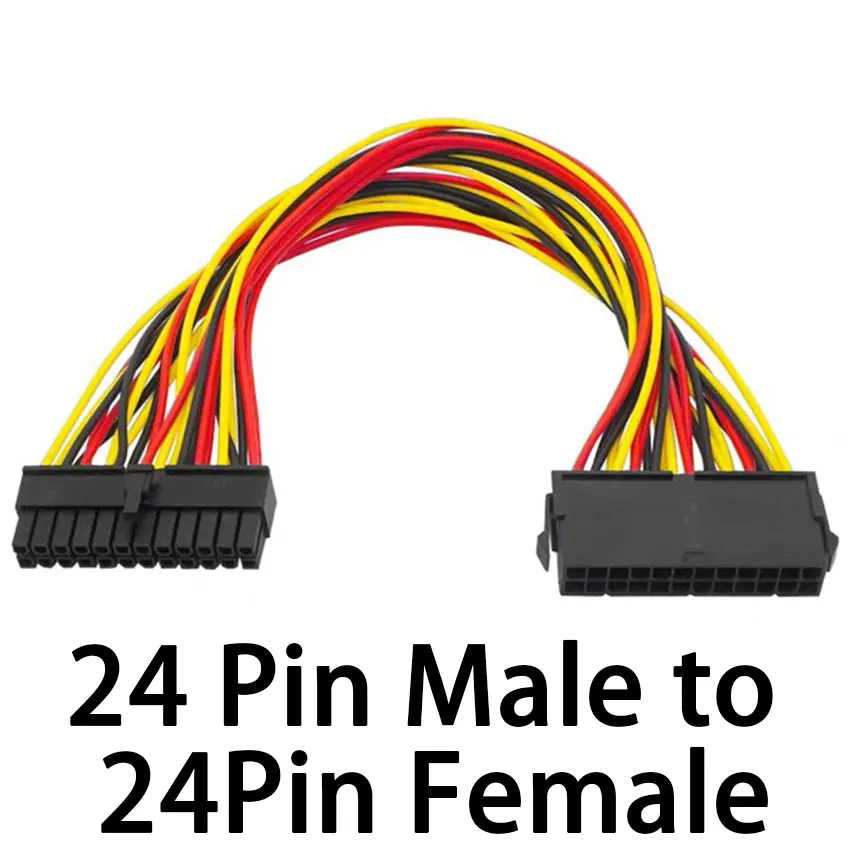 1PCS ATX 24 Pin Male to 24Pin Female Power Supply Extension Cable Internal PC PSU TW Power Lead Connector Wire  Drop Ship