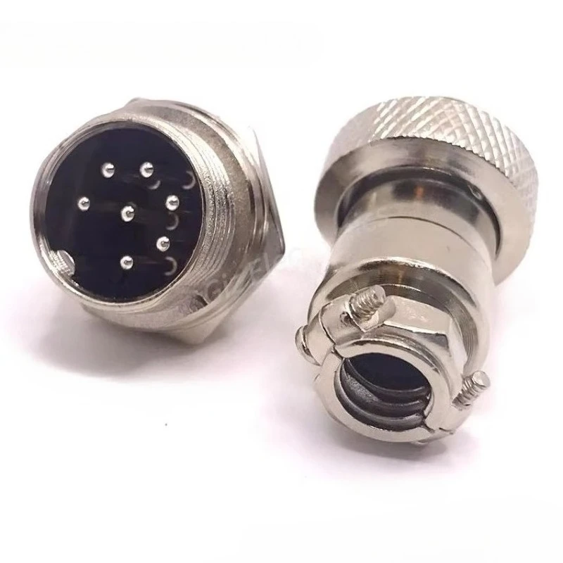 Gold plated GX16-7 male female connector 7 pin circular connector with excellent end point