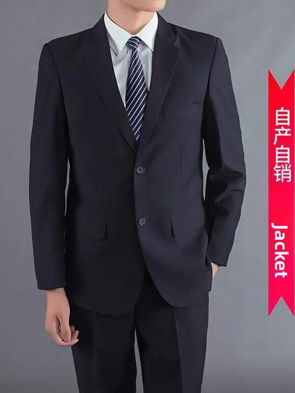 

Casual Two-Piece Suit Set for Men Busin Profional Office Wear Youth Sle Spring Autumn Cotton Stand Fit Two Slits