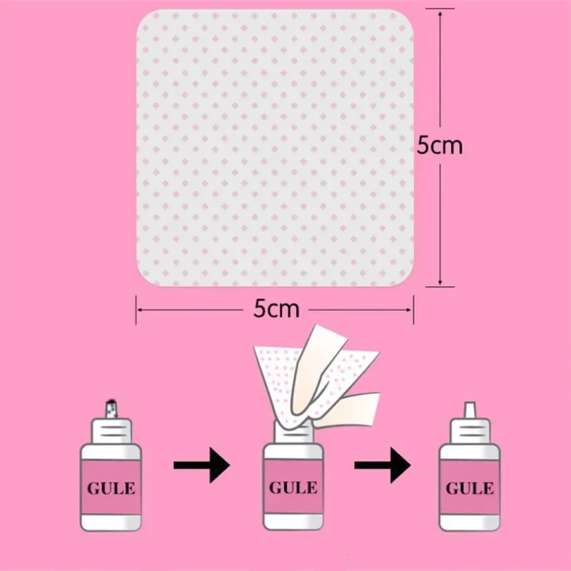 100Pcs Lint-Free Wipes Napkins Nail Polish Remover Gel   Eyelash Glue  Wipe  Paper Cotton