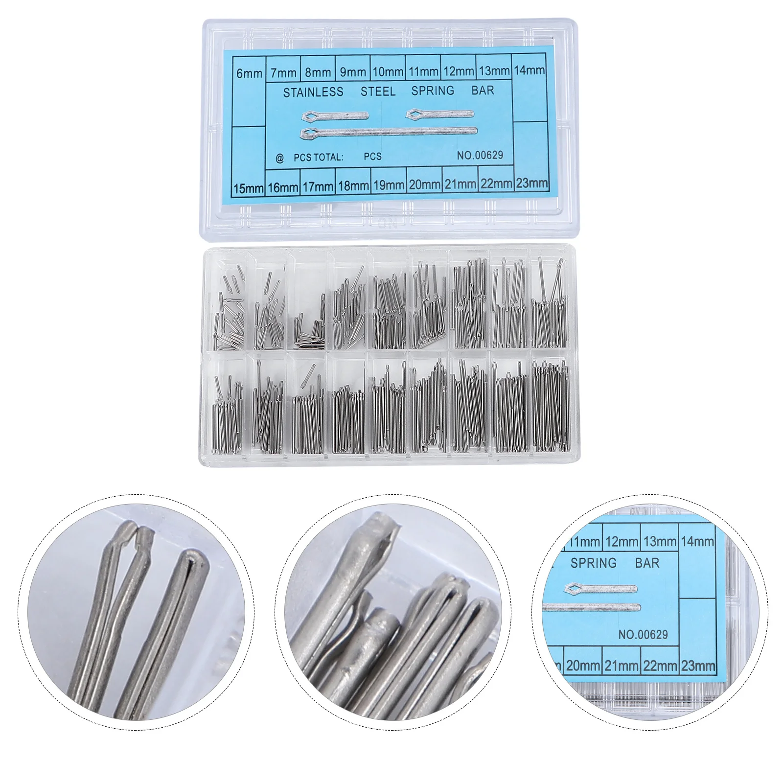 360Pcs Metal Watch Band Links Stainless Steel in 18 Sizes 6Mm-23Mm Double Shoulder Spring Bars for Watch Repair Pin Spring Bar