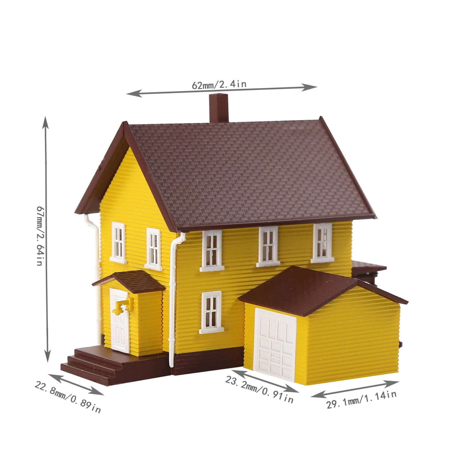 Evemodel N Scale 1:160 Model Dwelling House Kit Two-story with Garage JZN5905