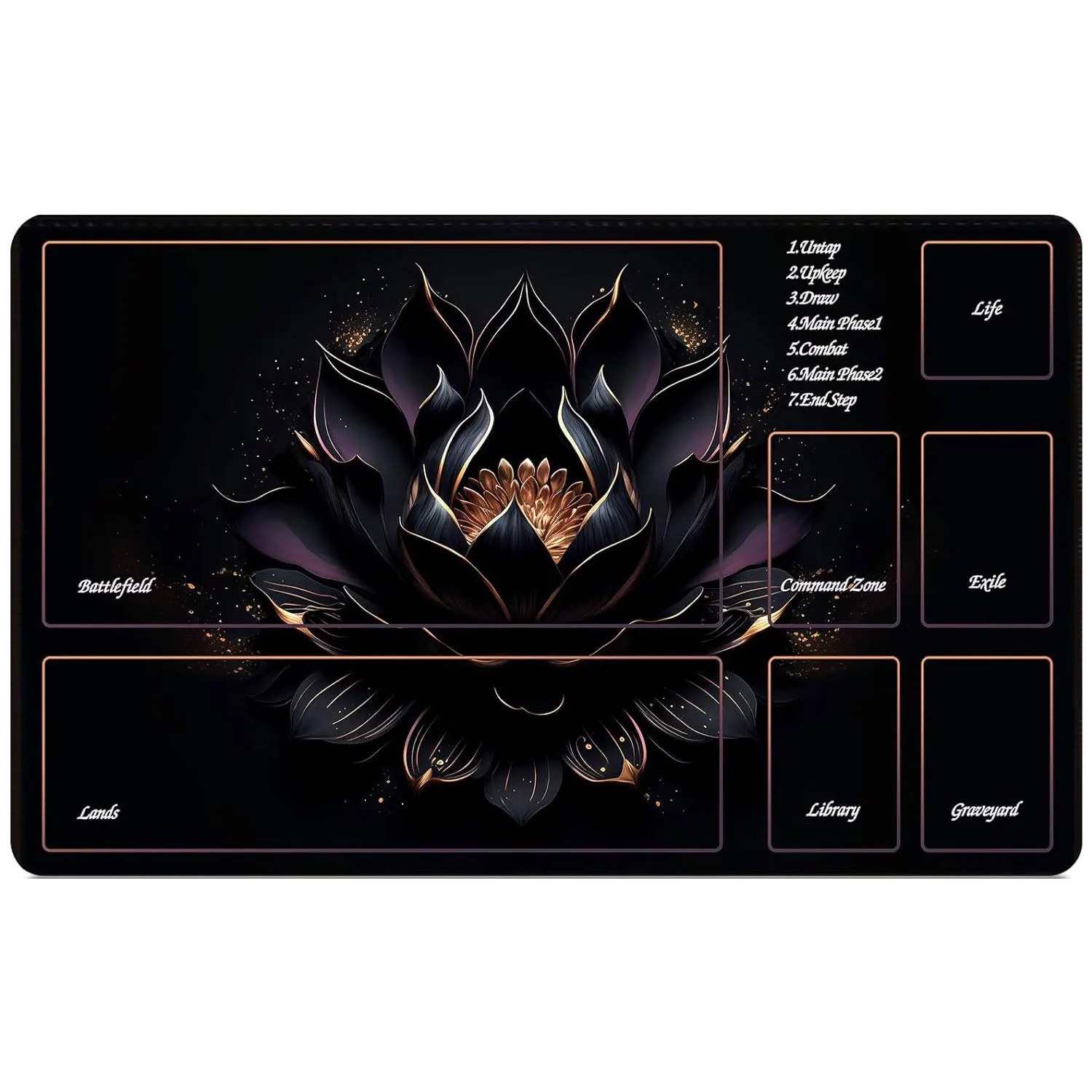 MTG Playmat Gaming Mouse Pad TCG DND PTCG Playmat Keyboard Pad Mouse Mat Mouse-slip Gamer Natural Rubber Table Mat (Black Lotus)