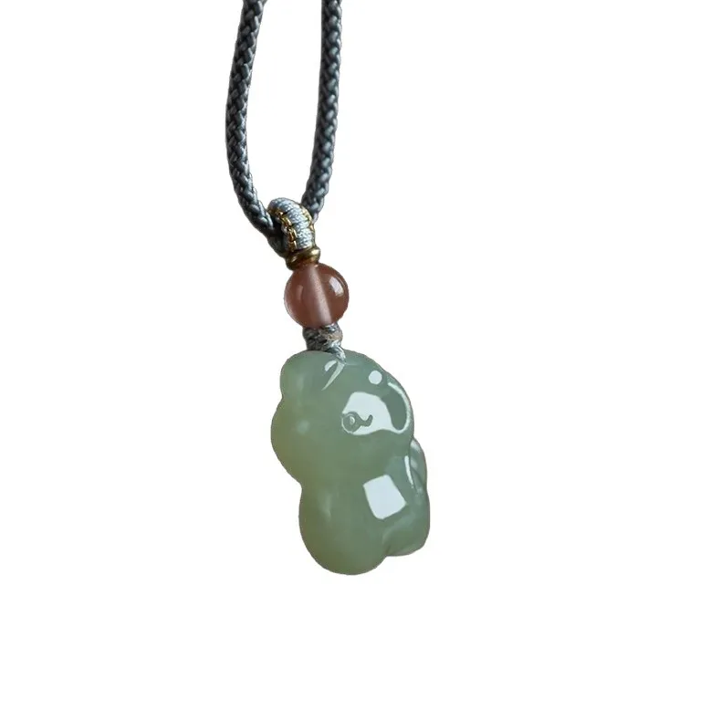 2026 Chinese Zodiac Horse Pendant Natural Hetian Jade Pendant Zodiac Goat Six Harmony Pendant Year of the Horse Jewelry Gifts