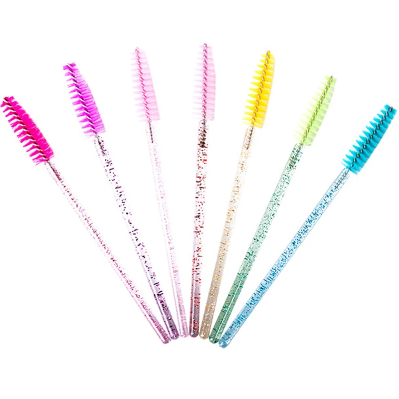 

200Pcs Crystal Eyelash Brush Disposable Mascara Wands Applicator Diamond Eye Lash Brushes Eyelash Extension Tattoo Makeup Tools