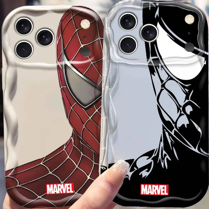 

Marvel Spider Man Iron Man Art Phone Case For Apple iPhone 17 16 16E 15 14 13 12 11 XS X Pro Max Plus Wave Oil Cover Soft Funda
