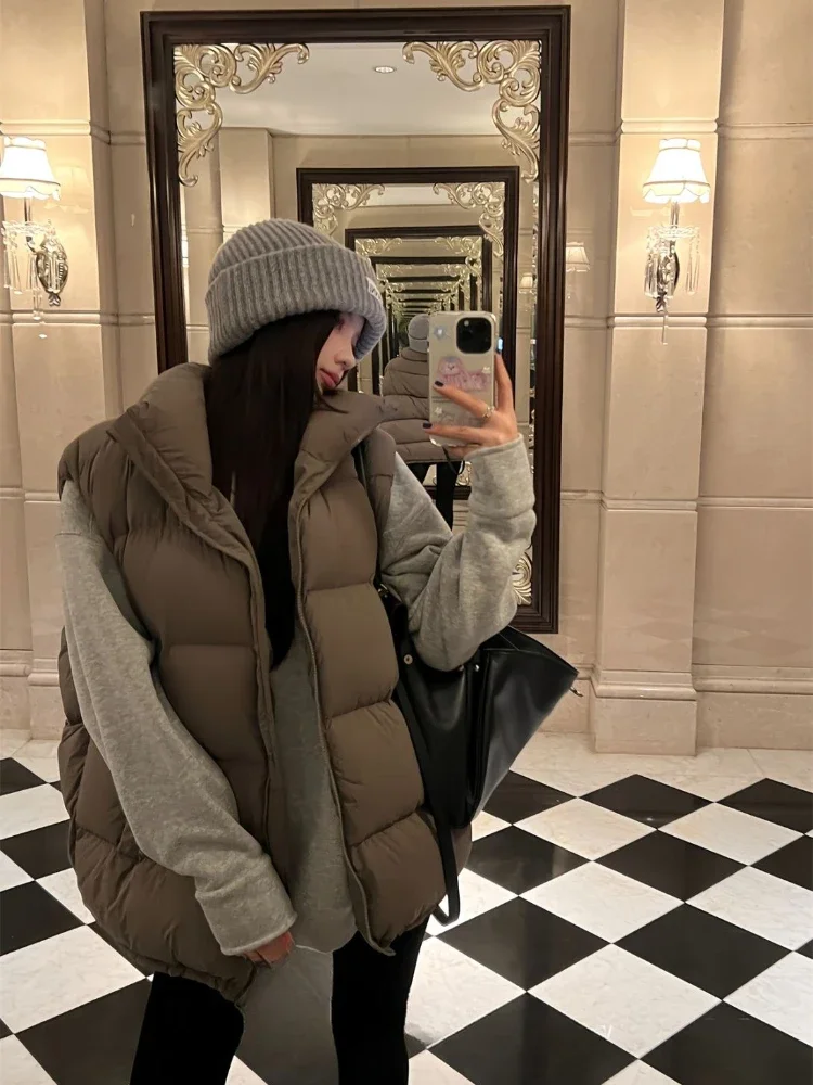 

New Arrivals Women's Anti Wind Down Vest Lightweight Knit Collar Winter Jacket for Outdoor Activities​