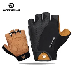 WEST BIKING Cycling Gloves Half Finger Shockproof Wear Resistant Breathable Road Bicycle Gloves Men Women Sports Bike Equipment