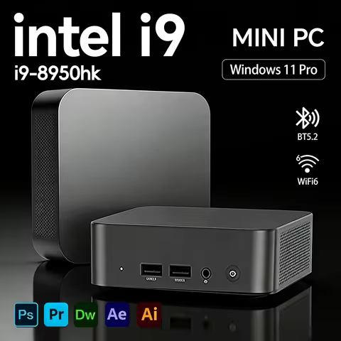 MINI PC Windows 11 Intel Core i9 8950HK 16GB RAM 1TB SSD WIFI 6 BT5.2 4K HD Mini Gaming office study Pc
