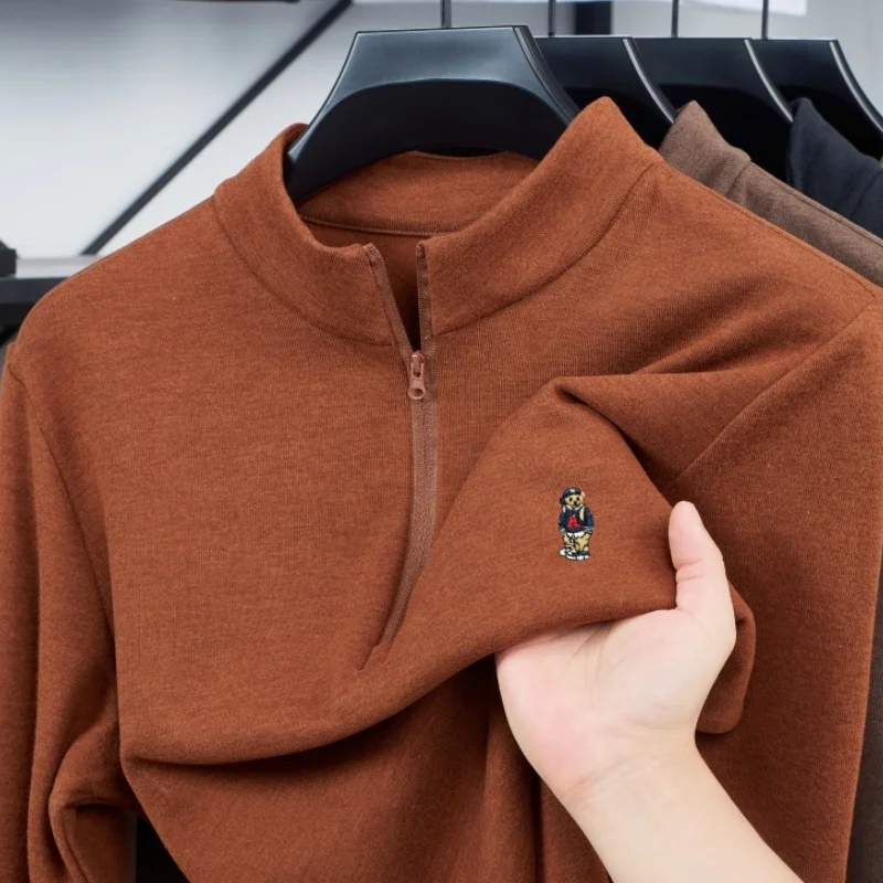 

Роскошный осенне-зимний новый оригинальный брендовый топ, мужской теплый двусторонний бархатный повседневный пуловер