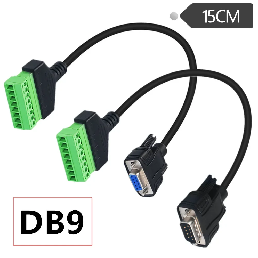 26AWG DB9 DB232 Female Male To 8Pin Solder-free Terminal Graphics Card Output Analog Signal Extension Interface Cable 15cm