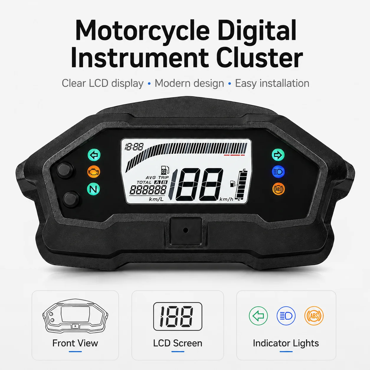 Plug and Play LCD Display Motorcycle Accessories Speedometer Moto Digital Tachometer Dashboard for Honda XRE 190 Vento GTS 300
